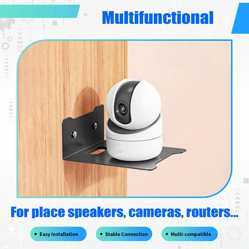 Wall Shelf Holder Floating Shelf Stand Wall Mount Storage Rack for TV Projector Speaker Camera Router, Small-A27I