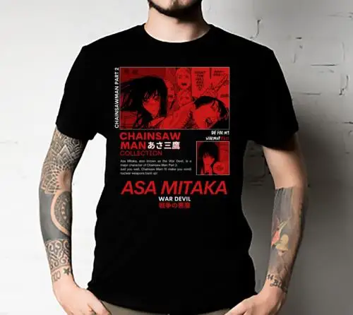 Asa Mitaka War Devil  Chainsaw Man Classic T-Shirt Neon Art Tee Unisex