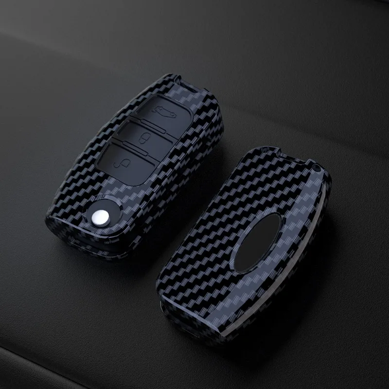 

Карбоновый цветной чехол для автомобильного ключа из АБС-пластика, чехол-брелок для Ford Focus 2 MK2 Fiesta Mondeo Galaxy Falcon Territory Ecosport