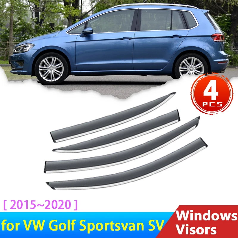 

Ветровое стекло для Volkswagen VW Golf Sportsvan SV 2015 ~ 2020, аксессуары, дефлекторы, боковые оконные козырьки, отделка, защита от дождя и бровей