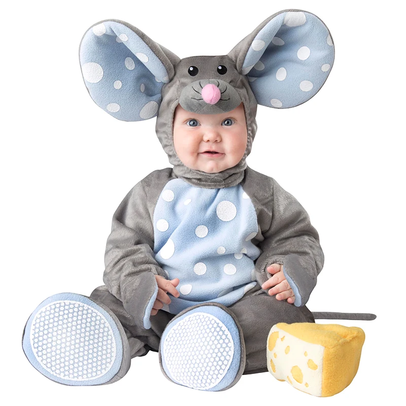 2025 New Arrival Unisex Animal Halloween Carnival Outfit Lion Cub Infant Dress Up Baby Lil Mouse One Piece Costume