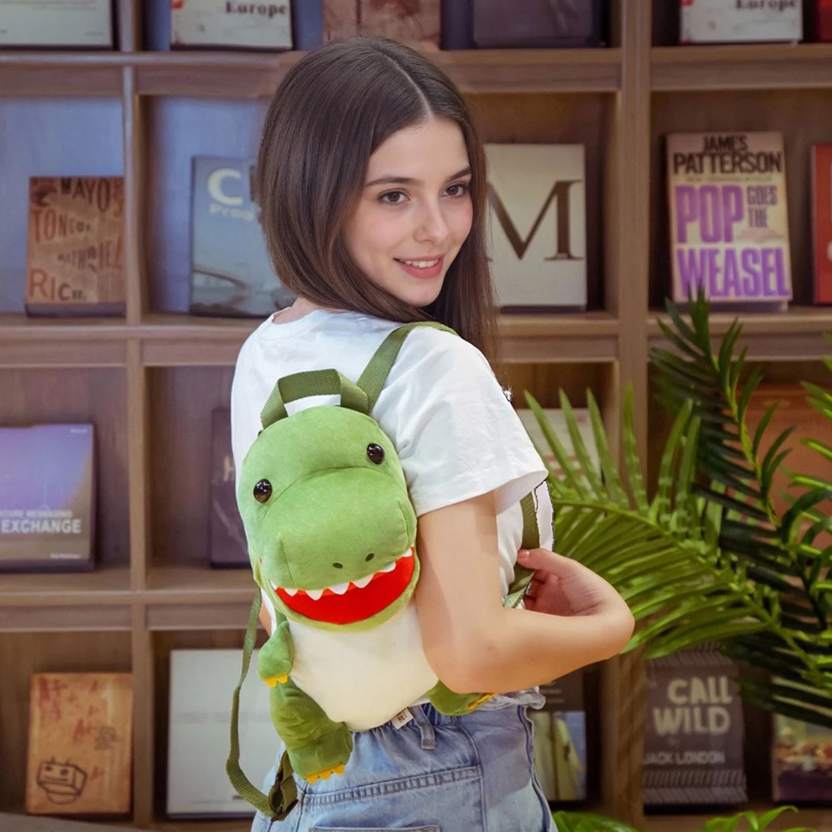 Un bel zaino per bambini Triceratops blu morbido e carino creativo verde Tyrannosaurus Rex dinosauro zaino per bambini compleanno pa