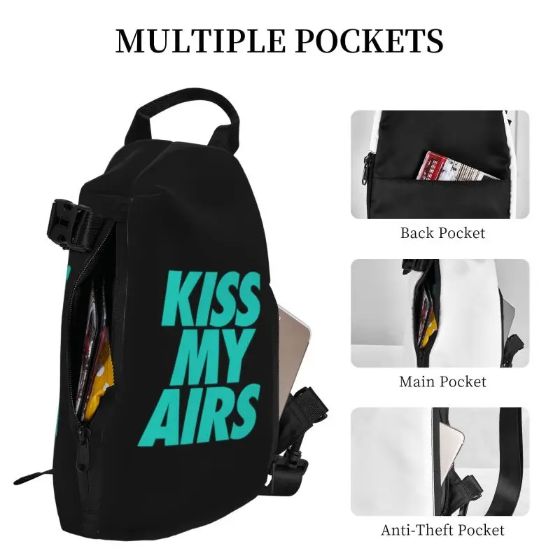 Kiss My Airs-bandolera de pecho para hombre, mochila de hombro informal para viajar