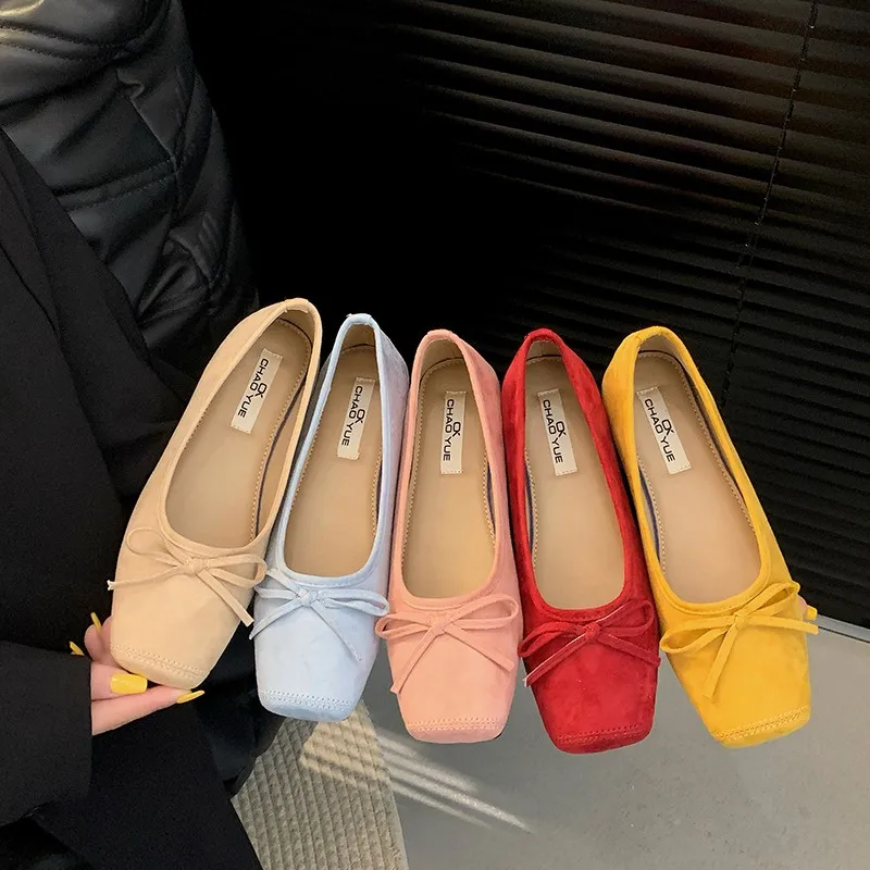 

Ballerinas Woman 2025 Female Shoes Bow-Knot Shallow Mouth Modis Ballet Dress Butterfly New Comfortable Cute Butterfly-knot Mary