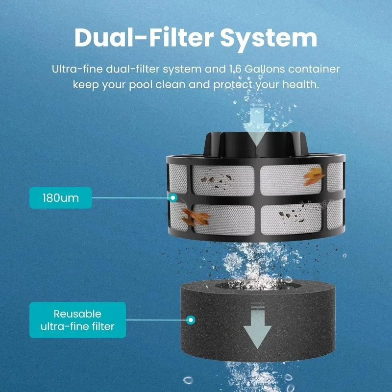 Higgsinno vácuo sem fio piscina, robótico automático, App, dura até 240 minutos, ultra-fino filtro duplo Ideal