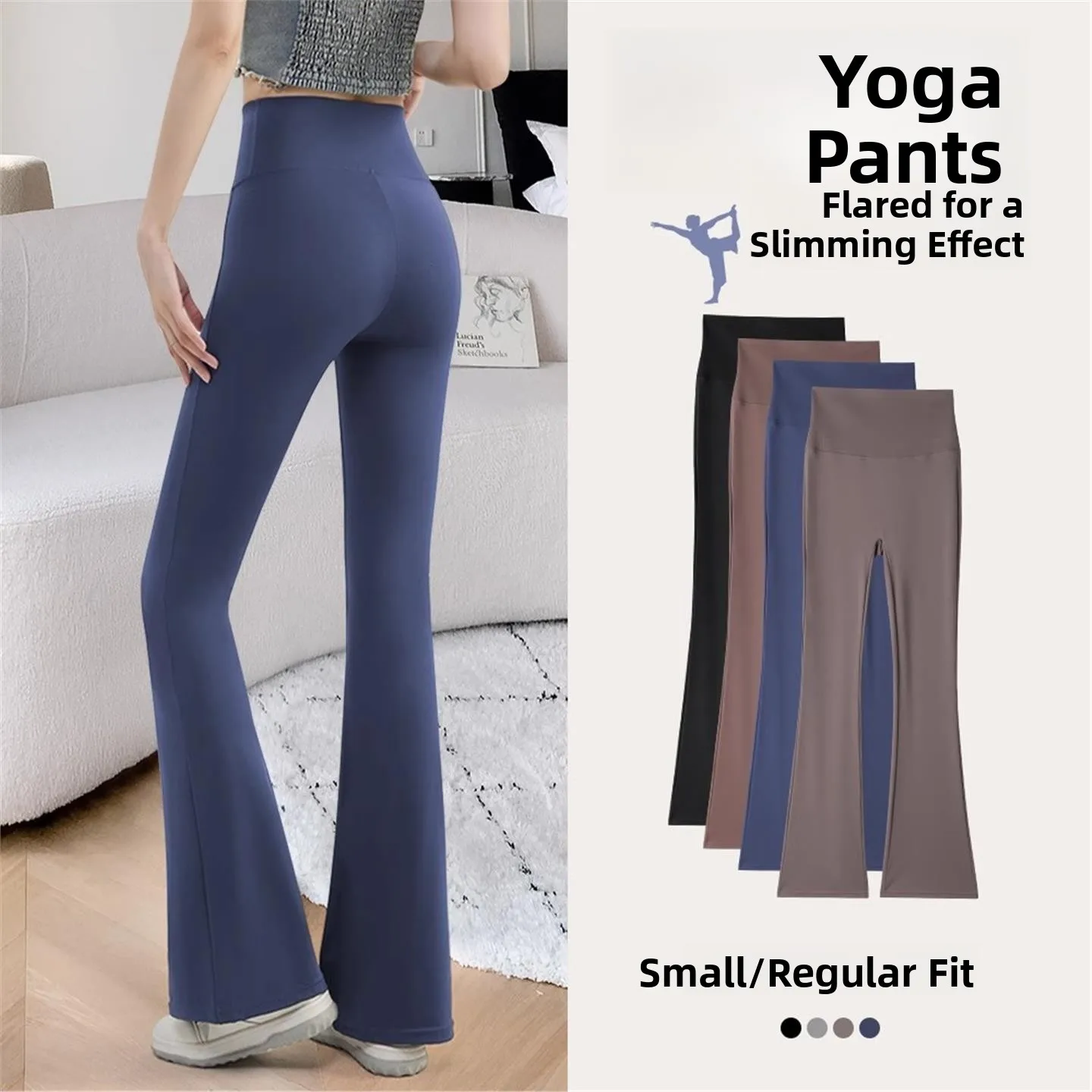 

Ice Silk Bell Bot Yoga Pants Women's Summer Thin High Waist Tight Leggings Slimming arkskin Pants Long Pants