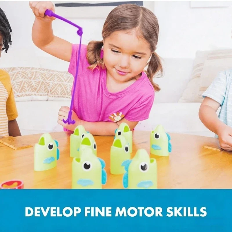 Creative Parent-child Fishing Board Game 3D-printed Retractable Hook Set Educational Interactive Fish Toys For Children