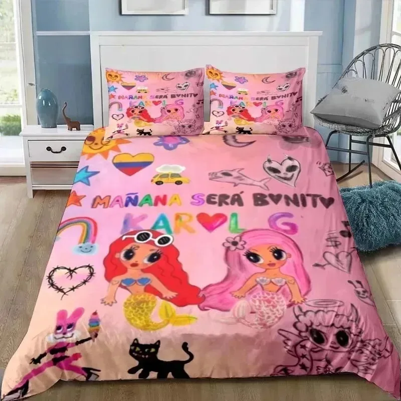 

Karol G Duvet Cover Pillowcase Bedding Set Boys Girls Bedroom Decoration Manana Sera Bonito Cover Single Double Large Size