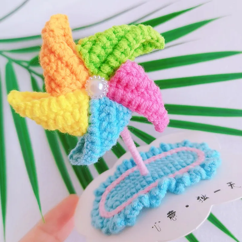 Mollette per bambini in lana lavorata a maglia Coniglio di cartone animato Forcine per bambine Cucciolo di gatto Fermaglio per capelli per bambini Accessori per capelli per toelettatura per bambini