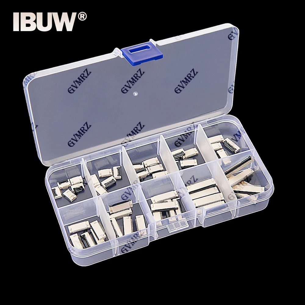 

50 шт., откидная розетка под раскладушкой, шаг 0,5 мм, разъем FPC FFC, плоский кабельный разъем 6P 8P 10P 12P 14P 16P 20P 24P 30P 40P, комплекты