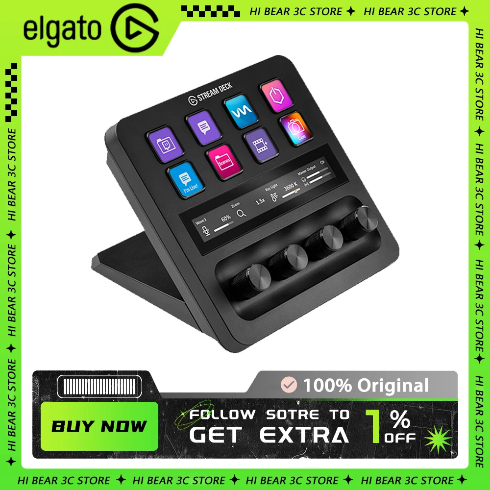 

Elgato Stream Deck + Multifunctional Console Panel 4 Knob Touch Panel Desktop Assistant Mini Keyboard Designer Live-streaming PS