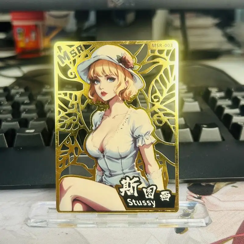 One Piece Metal Card Msr-Series Anime Characters Boa-Hancock Nami Nefertari D-Vivi Collection Card Oil Pattern Birthday Gift