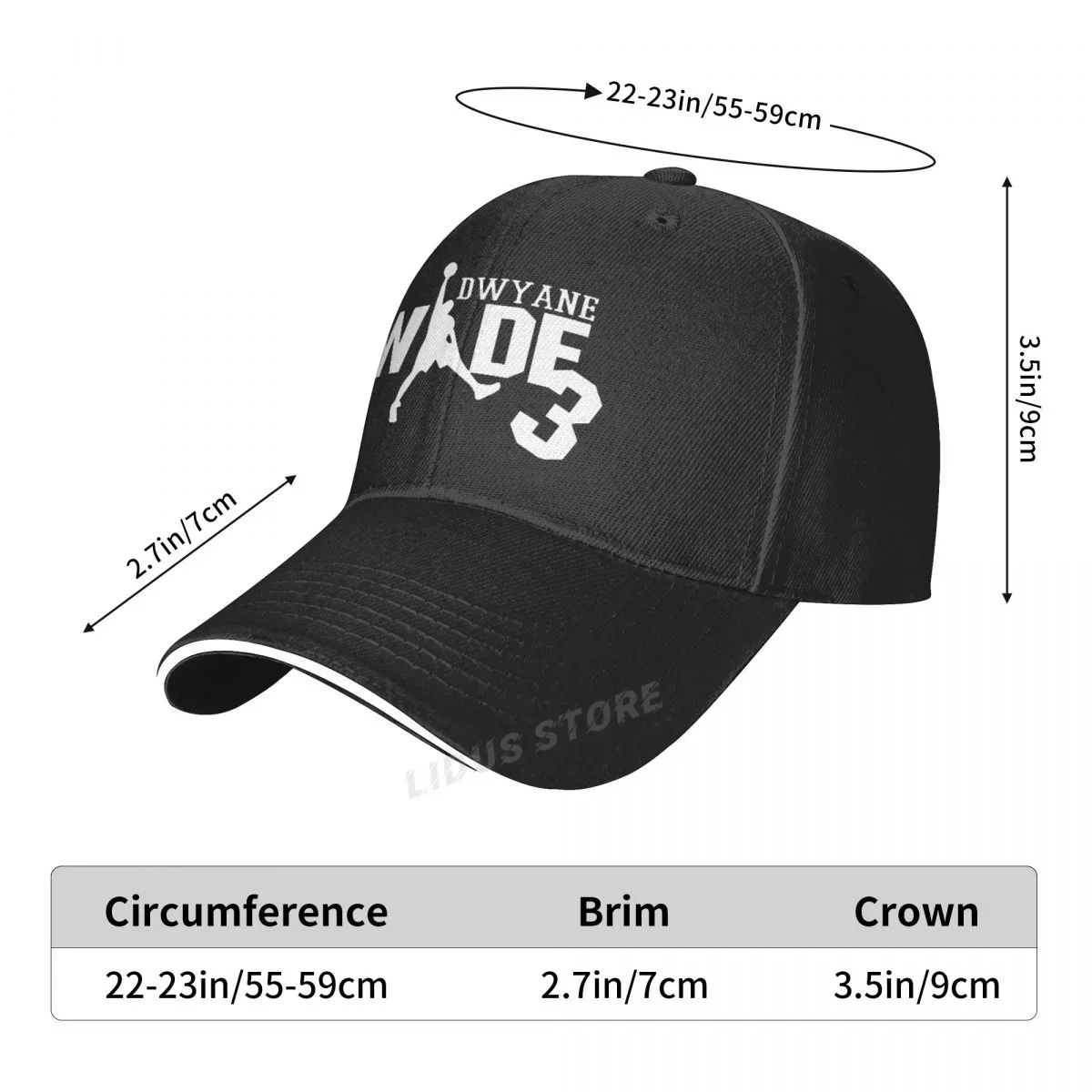 American Professional Basketball Player Hat Fashion Man Basketball Enthusiast Dad Hat Dwyane Wade Baseball Cap Bone