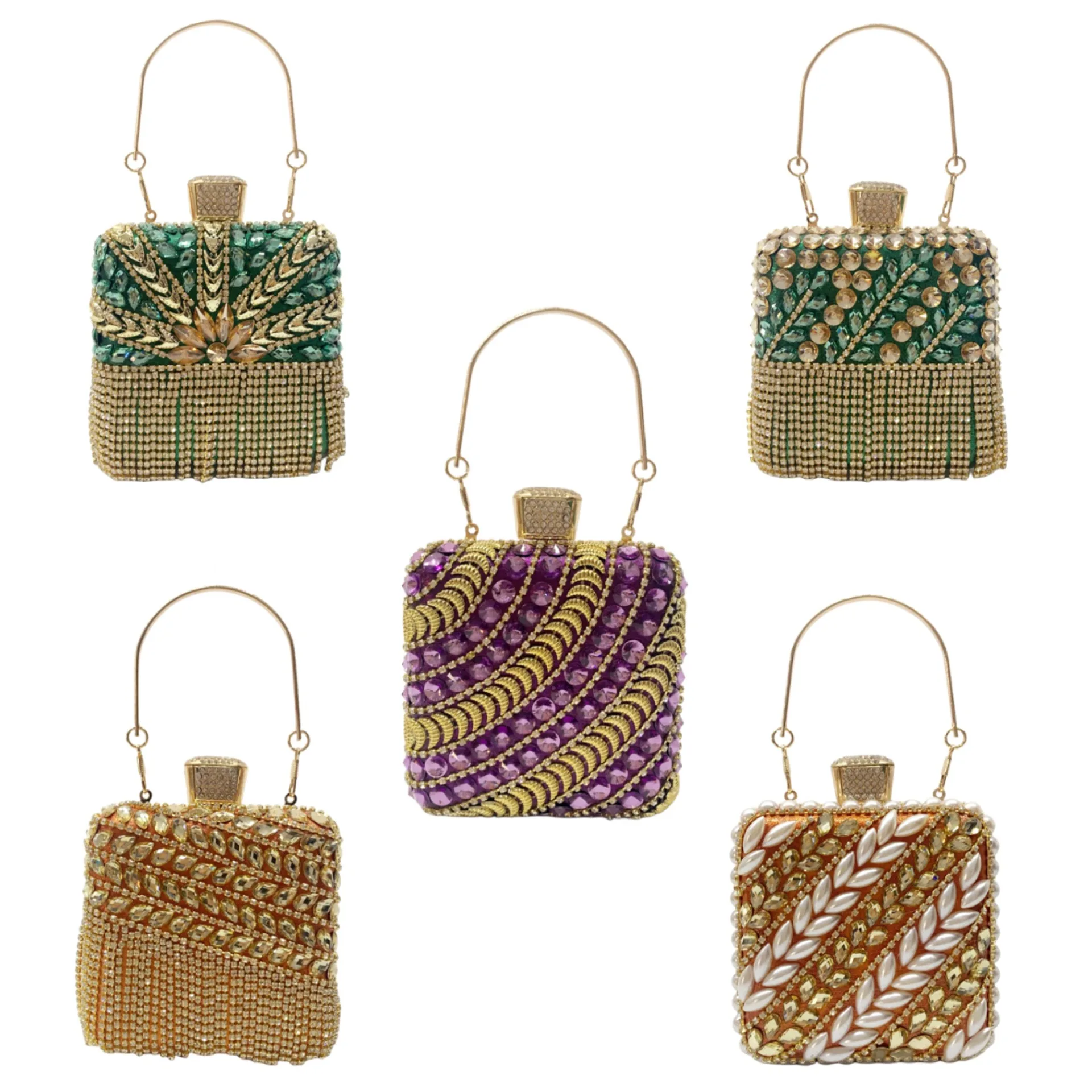 

Handmade New Fashion Luxury Sequins Clutch Bag Women's Party Crystal Dinner Bag Wedding Diamond Bridal Clutch