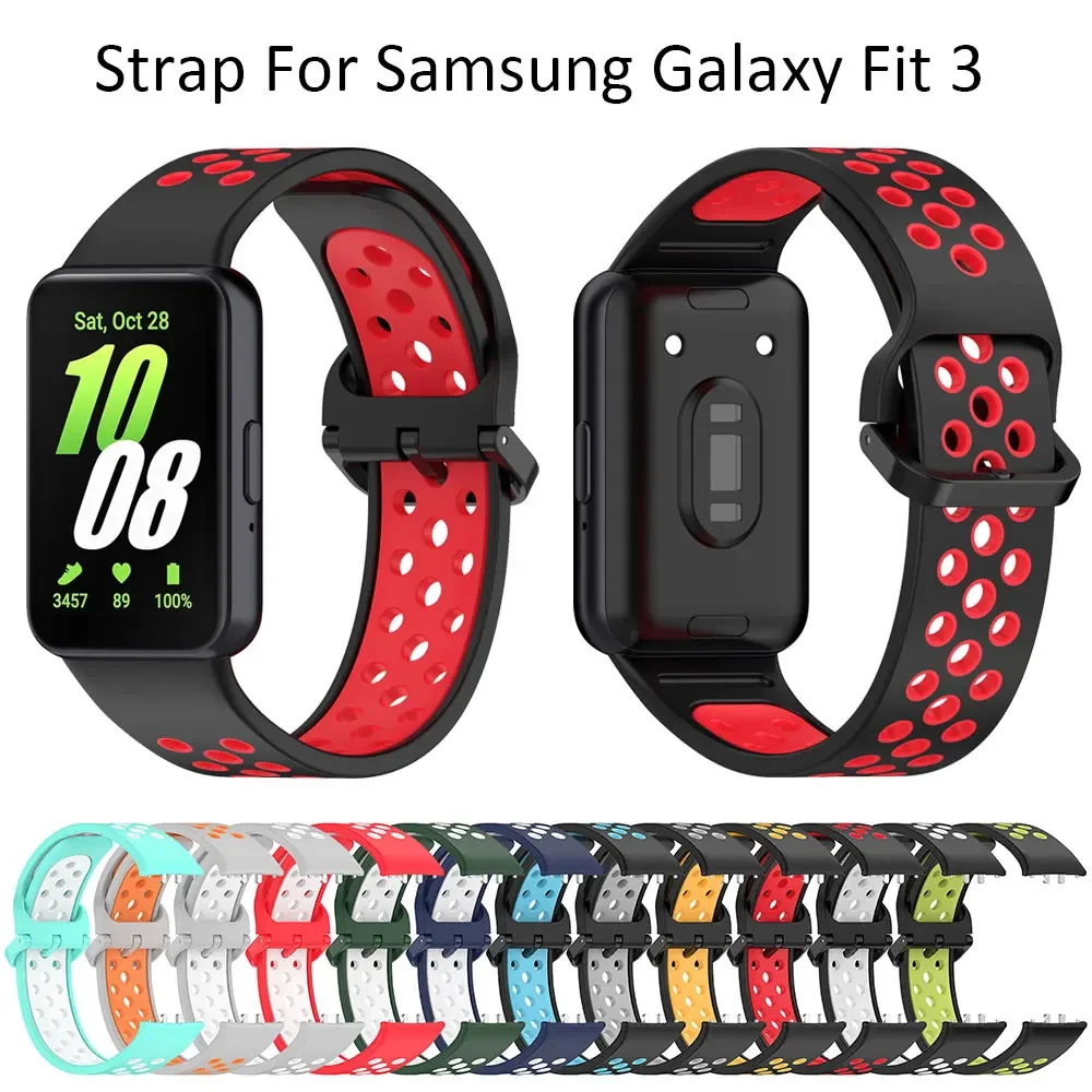 

Silicone Strap For Samsung Galaxy Fit 3 Sport Breathable Watchband Bracelet Samsung Fit3 SM-R390 Replacement Band Correa