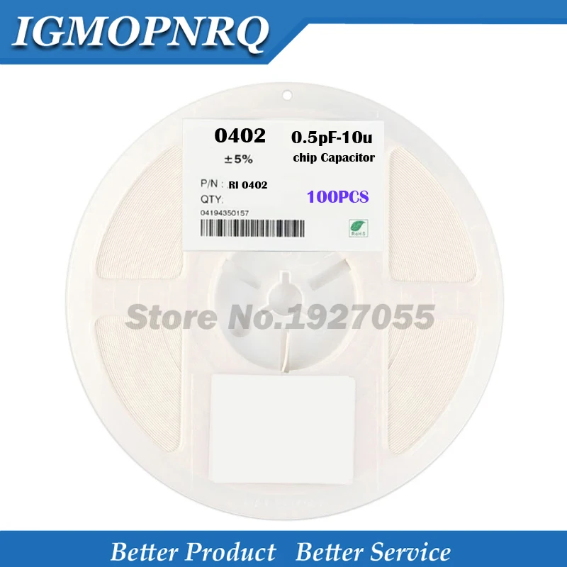 100pcs 0402 50V SMD Thick Film Chip Multilayer Ceramic Capacitor 0.5pF-10uF 10NF 100NF 1UF 2.2UF 4.7UF 10UF 1PF 6PF IGMOPNRQ