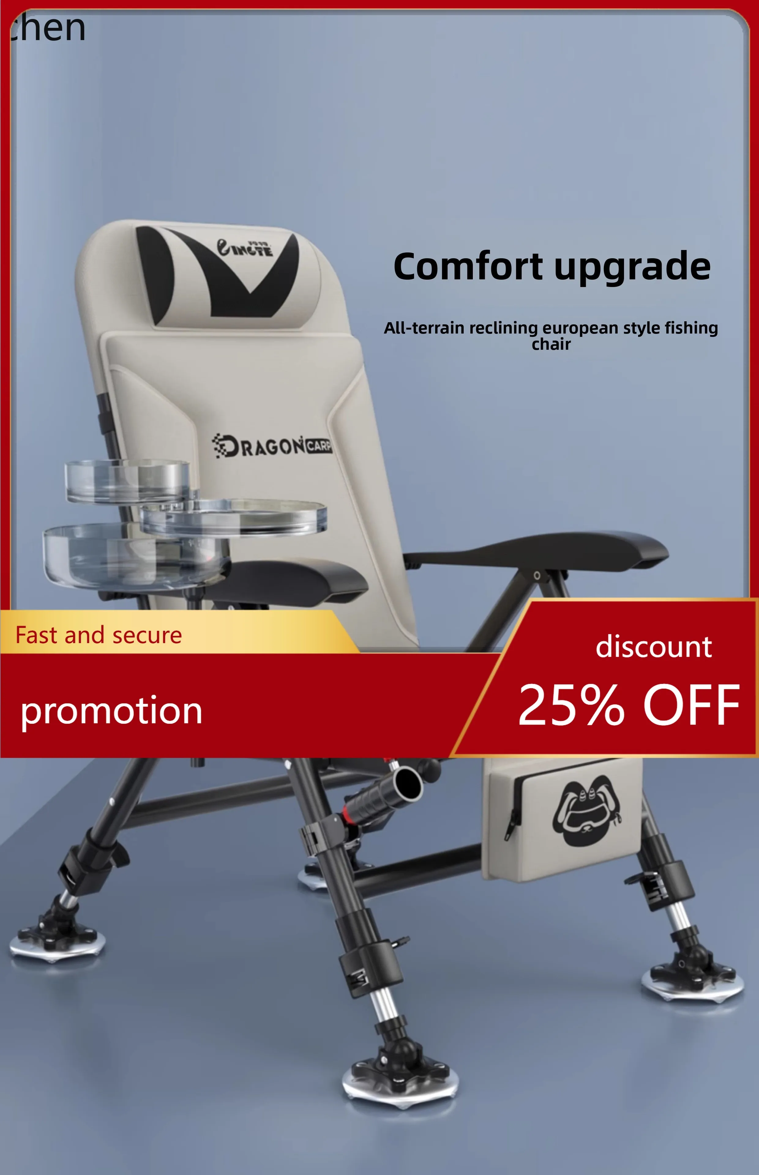 

CZ Wild Fishing Special All-Terrain Fishing Chair Folding Portable Multi-Functional Fishing Stool Chair