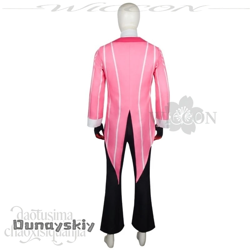 Hemera S @ راديو فستان جديد شيطان على تأثيري أنيمي شيطان على Se2 زي الوردي بدلة جميلة سترة القوس السراويل الباروكات قفازات الباروكات HalloweenCos #4