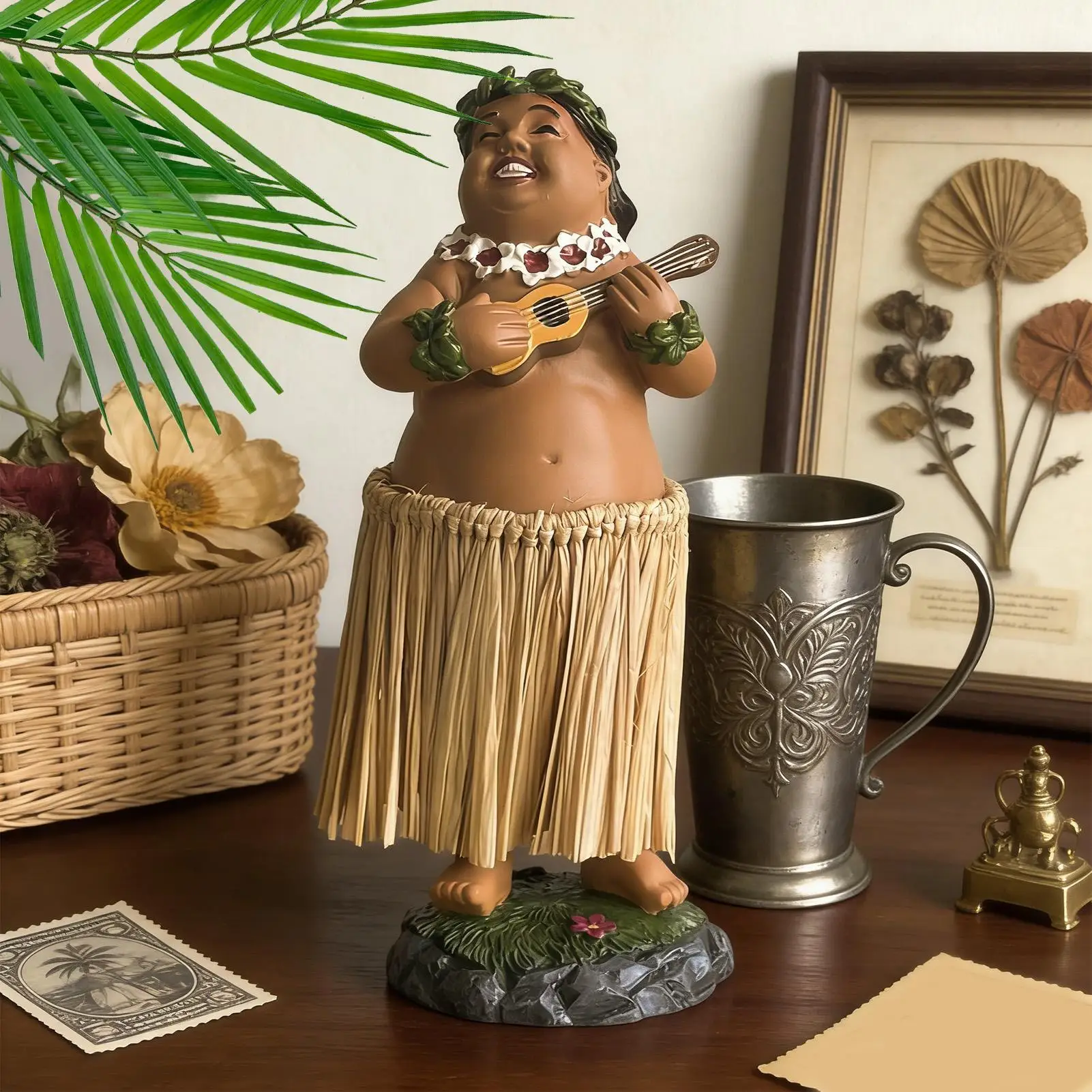 Hawaiian Dancer For Car Dashboard Dancing Resin Hawaiian Figurine Car Dashboard Statue For Birthdays Valentine's Day Home Party