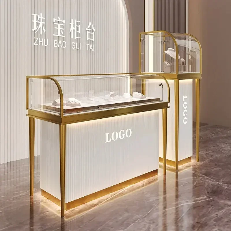 Jewelry Showcase Gold Silver Accessories Counter Jade Watch Glasses Counter Showcase Glass Showcase