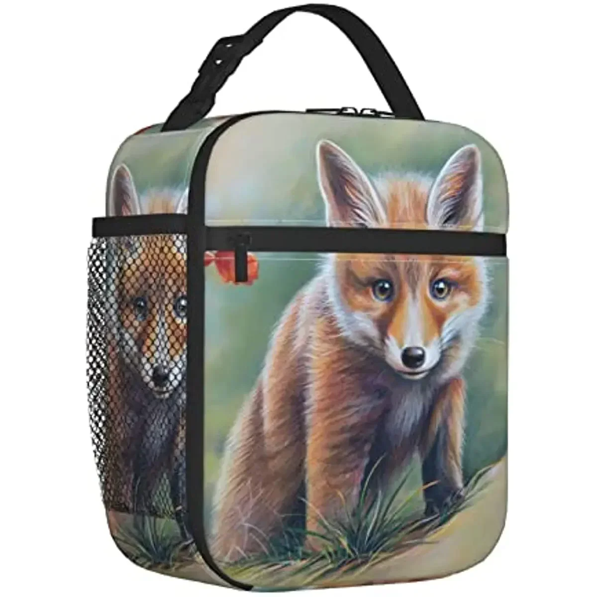 Fox Lunch Box Insulated Reusable Lunch Bag Cooler Bag For Women Girl Boy Work Picnic Hiking