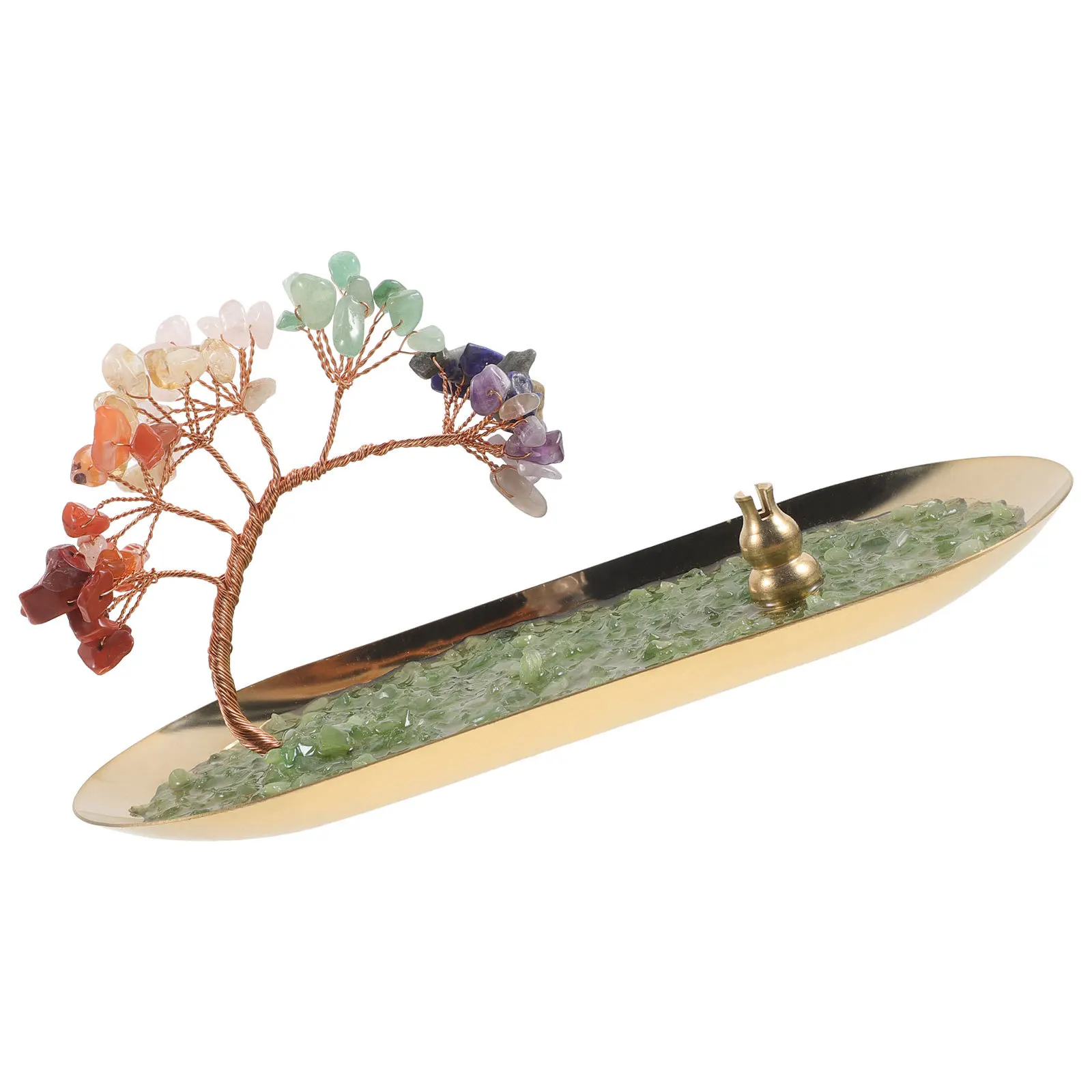 

Crystal Incense Burner Creative Exquisite Decorative Incense Holder Desk Ornament Home Office Meditation Aromatherapy Tray