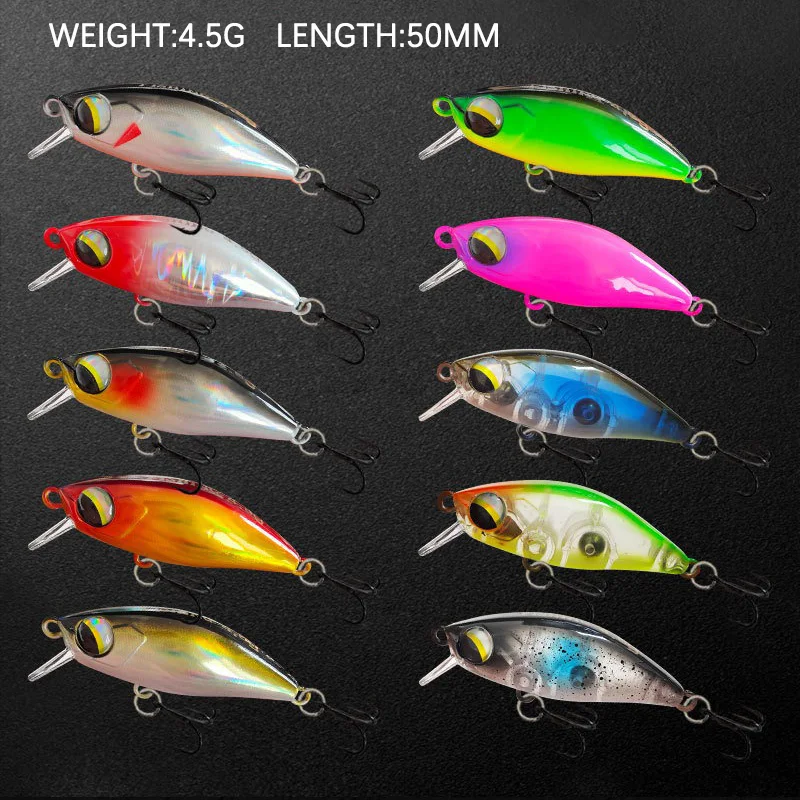 أسماك الصيد السحر 4.5 جرام 50 مللي متر Jerkbait Wobblers بطيئة اغطية المياه العذبة الاصطناعي الطعم الثابت باس سمك السلمون المرقط بايك الصيد المسار