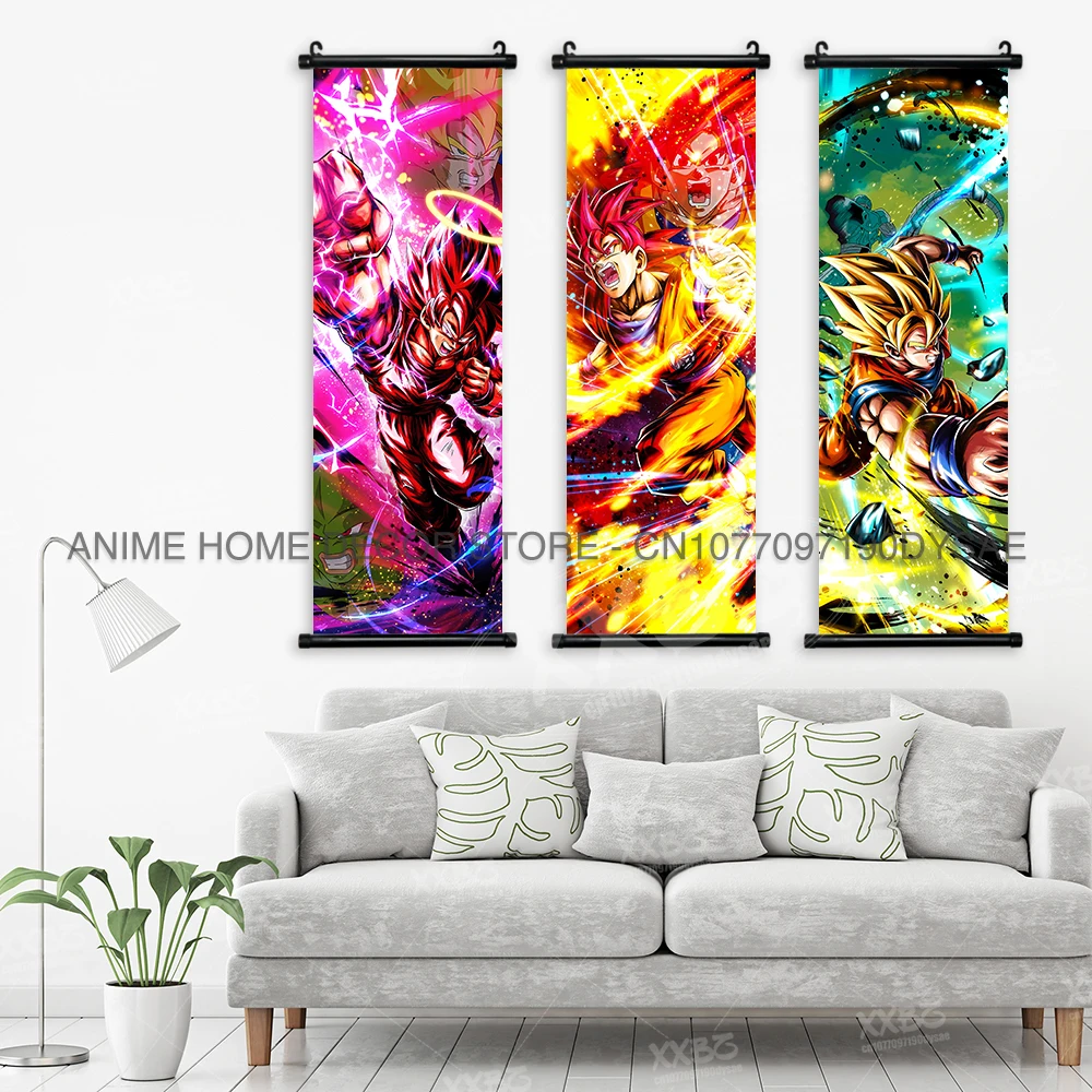 Drachen ball Super Poster Yamcha hängen Malerei Tien Shinhan Leinwand Bardock Wohnkultur Android 18 Schriftrollen Bild Goten Wandbild – Detail 3