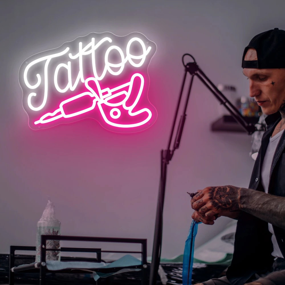 Tattoo Led Neon Sign Beauty Salon LED Neon Light Sign Tattoo Studio Store Sign Man Cave Wall Decor Neon Lights Birthday Gift