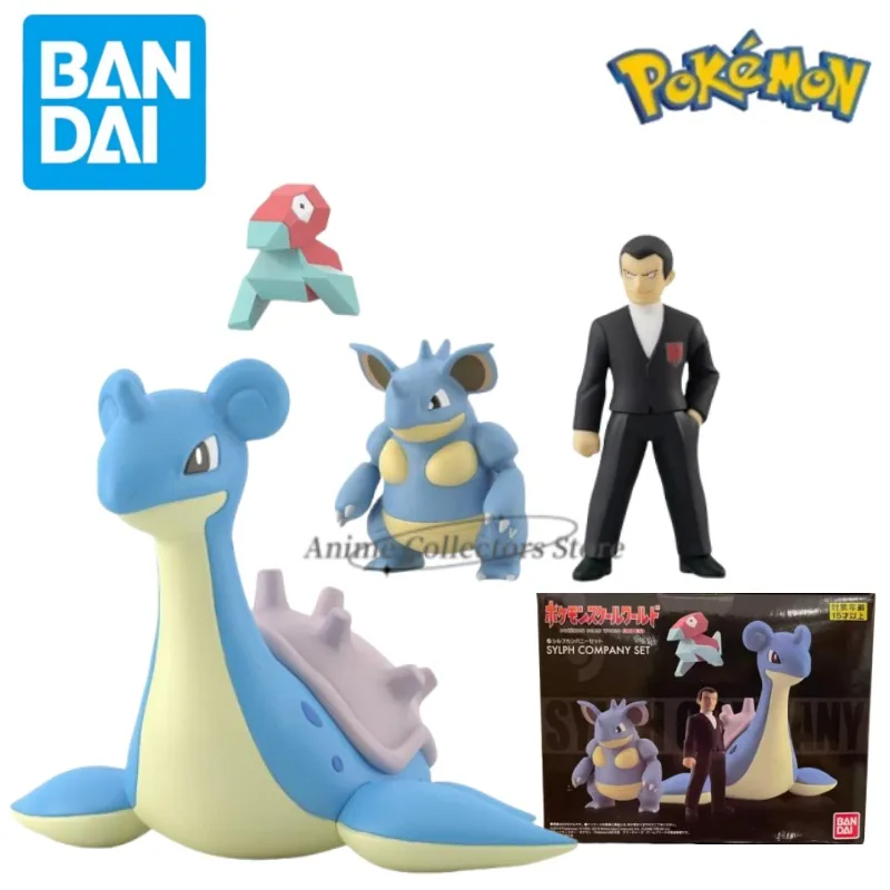 

Bandai Original Shokugan POKEMON Scale World Kanto Region 1/20Giovanni Lapras Nidoqueen Porygon Anime Figures Toys for Kids Gift