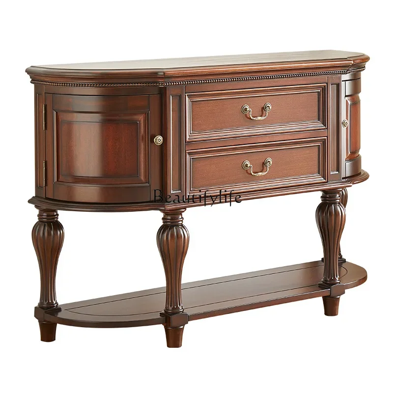 

ls 04American classical solid wood porch, living room decoration, locker partition, black walnut