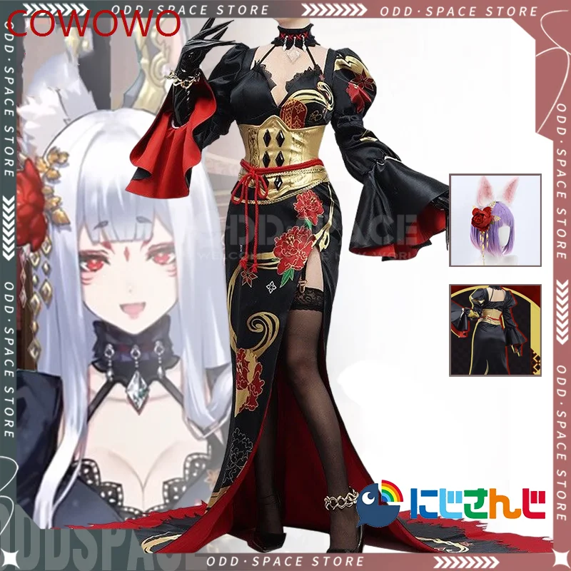 

COWOWO Nina Kosaka Cosplay Costume Anime Nijisanji Vtuber Nina Kosaka Cosplay Team Ethyria Sexy Kimono Halloween gifts