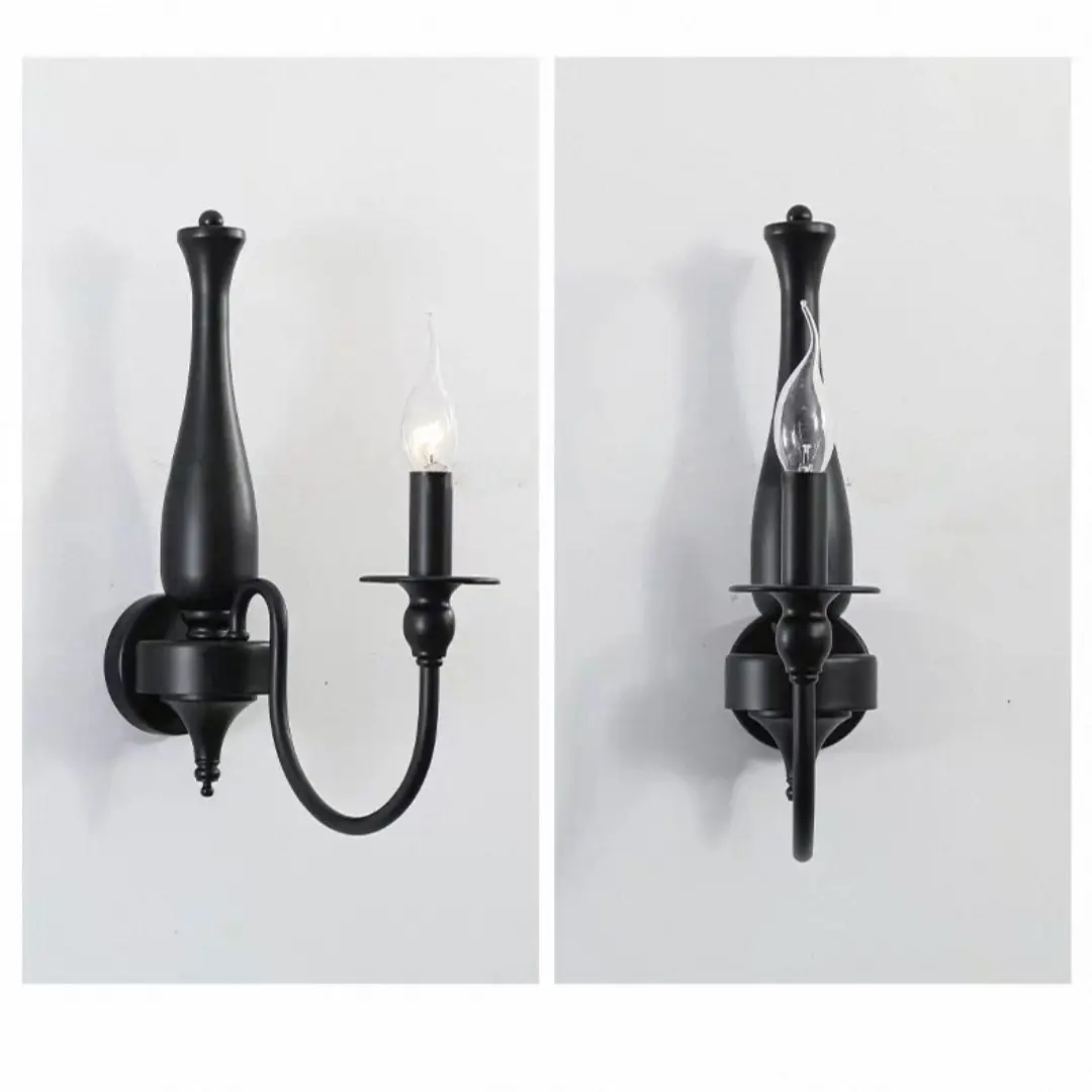 European style rustic solid wood high end candle wall lamp, high end decorative lamp for living room background wall