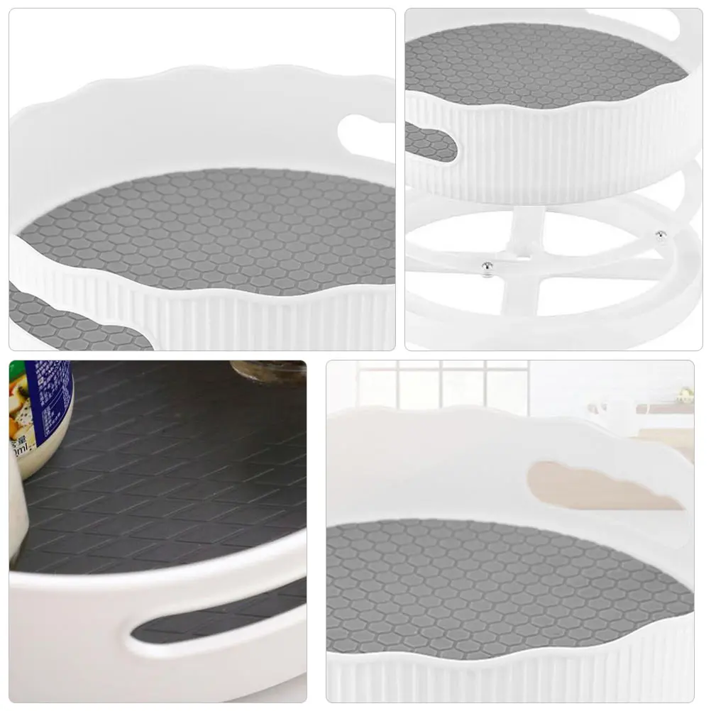 

Rotating Storage Rack Swivel Base 360 Degrees Large Capacity Kitchen Desk Bathroom Material Fruit Holder Anti skid Design