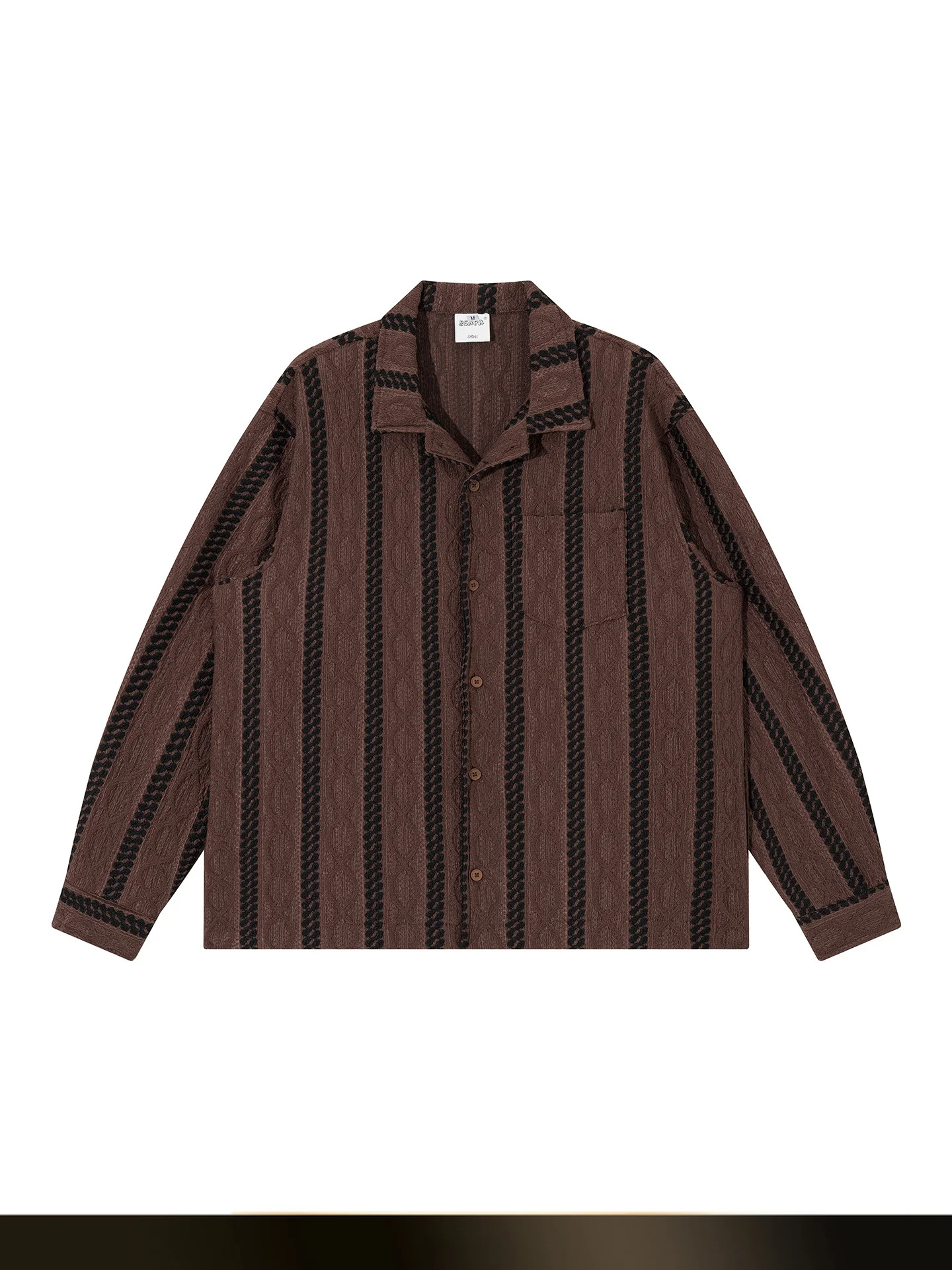 

Американская рубашка в стиле ретро с кубинским воротником и полосками, с длинными рукавами, повседневная, свободного кроя, осенняя, новая, универсальная, для молодежи, на каждый день