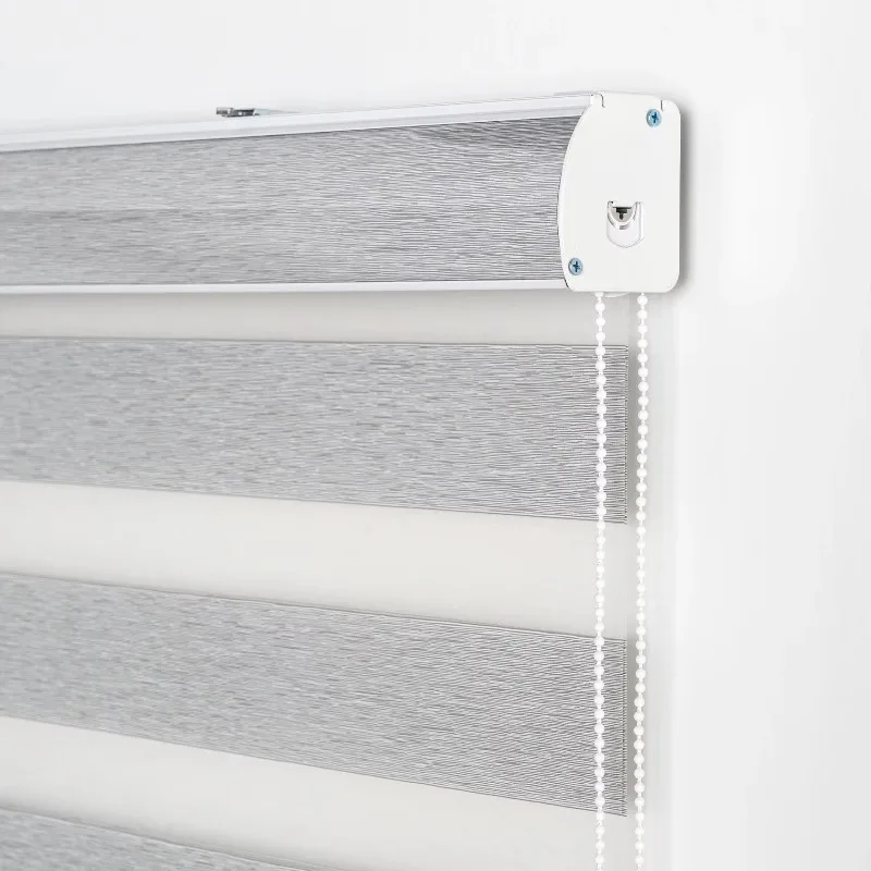 Custom Sizing Smart Zebra Curtains Built-In WiFi Day/Night Function Electric Plastic Compatible for Office & Living Room