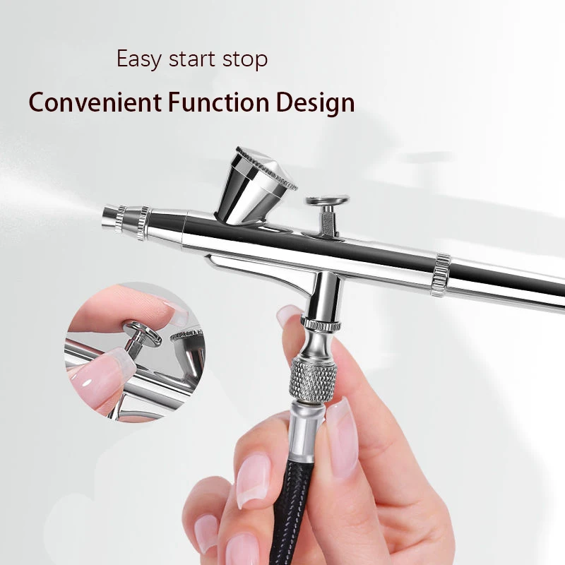 Profesjonalny aerograf do paznokci z nano atomizacją, narzędzie do zdobienia paznokci, do gradientów, stemplowania, malowania sprayem, łatwa obsługa, do użytku w salonie.