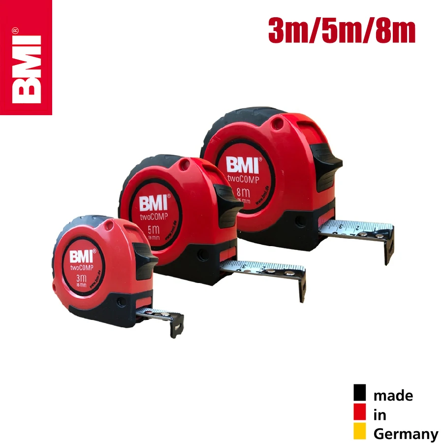 BMI High Precision Tape Measure Ruler EC Class Ⅱ Resistant to Falling Woodworking Tool 2m/3m/5m/8m 472 Series