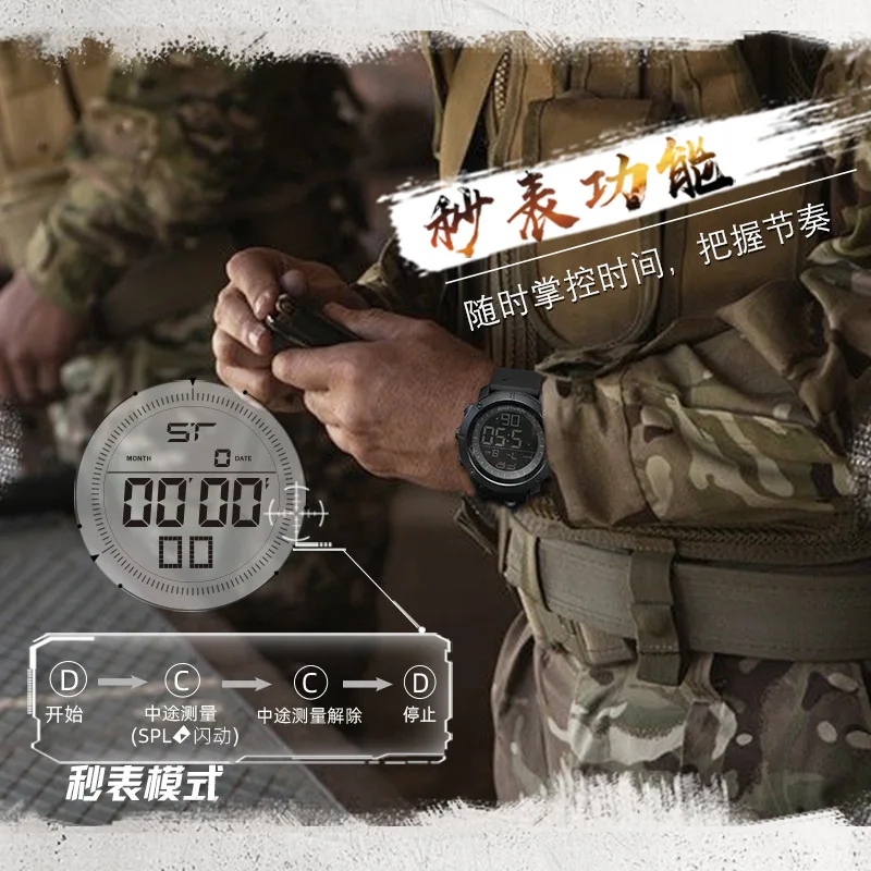 2025 противоударные и устойчивые к падениям светящиеся мужские электронные часы, секундомер, будильник, студенческие уличные водонепроницаемые часы