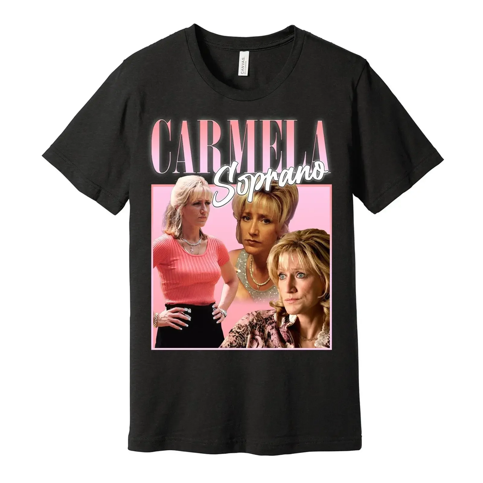 Carmela Oversized Street Fashion T Shirt Gangster New Jersey Mobster TV Show Black White or Grey vintage Washed Breathable