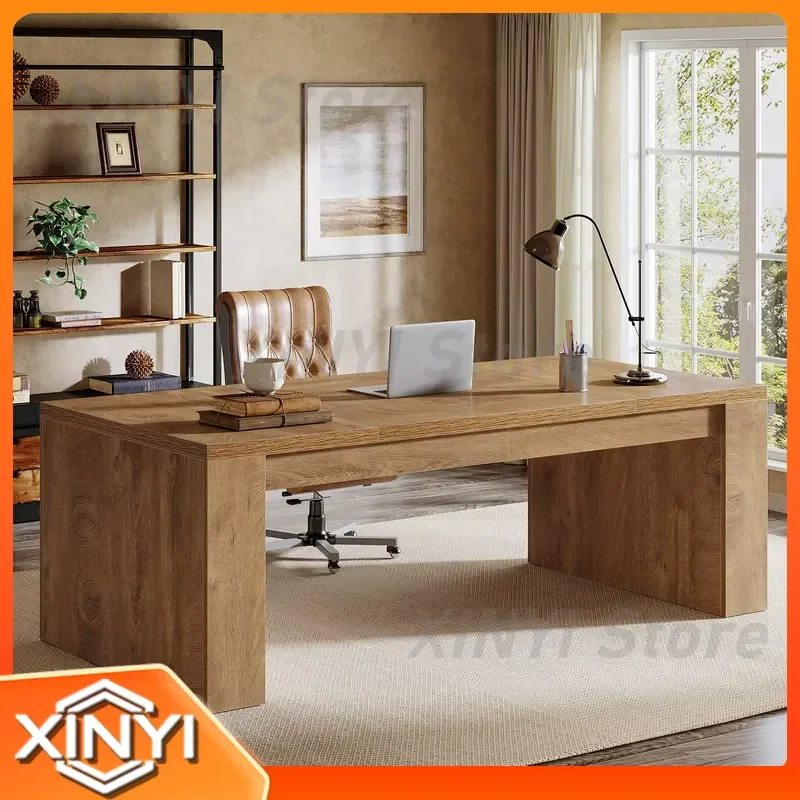 Modern Wooden Executive Office Desk I Shape Workstation for CEO Manager Administrative Office Furniture for Home Office Desk