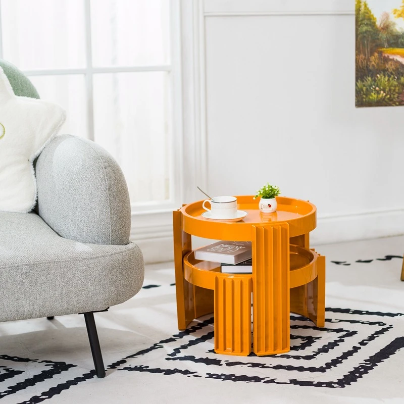 Nordic ins medieval replica round coffee table modern creative living room bay window combination coffee table