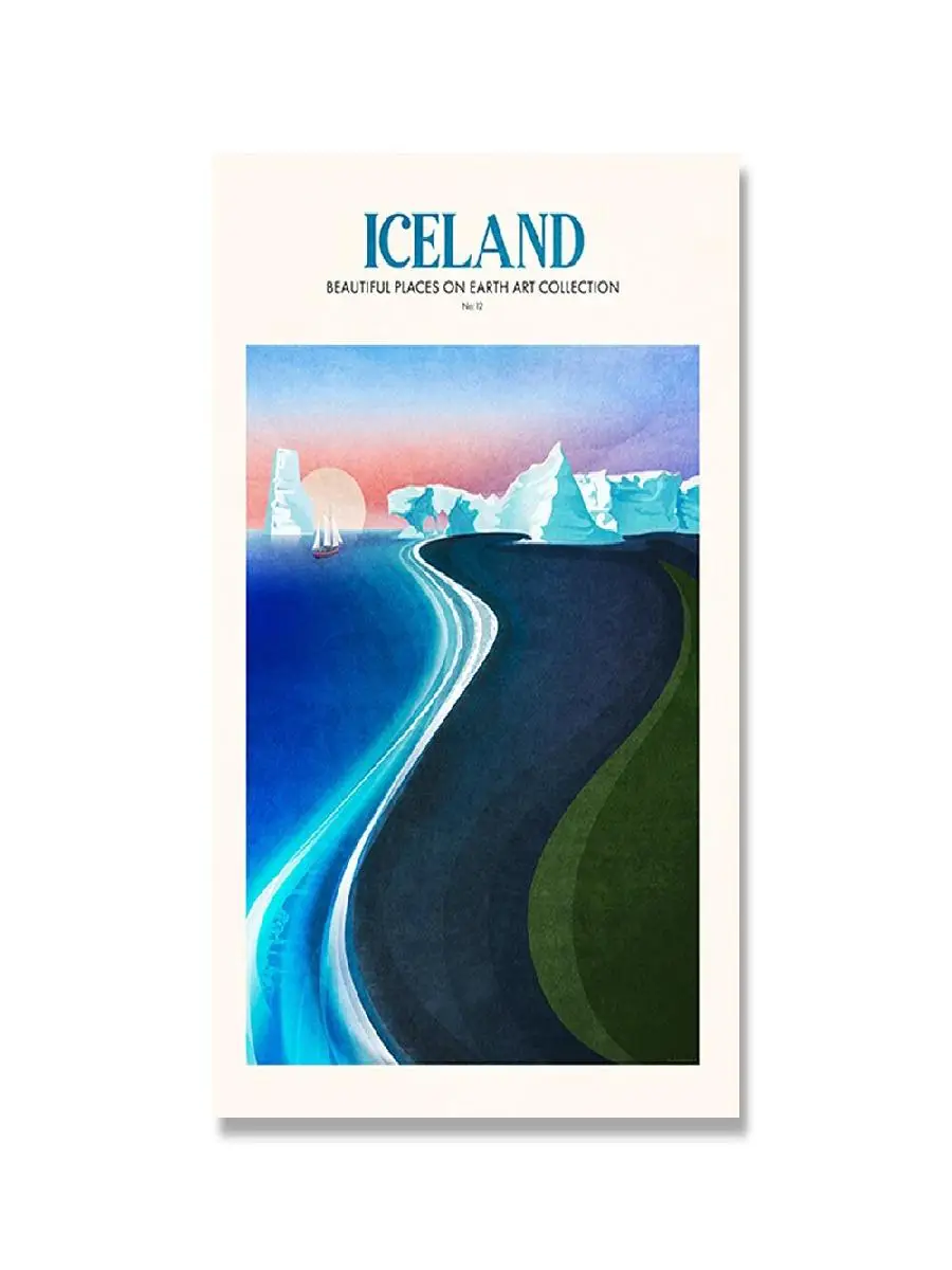 خريطة العالم الفن توسكانا سانتوريني كاليفورنيا المغرب اليابان أيسلندا الحد الأدنى السفر المشهد قماش جدار ديكور #2