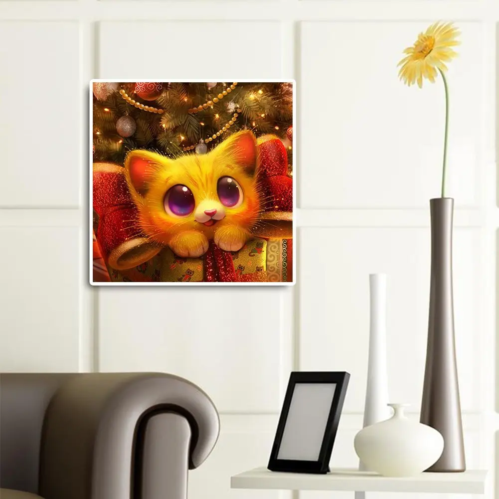 Crystal Full Square Diy Diamond Painting Cross Stitch AB Yellow Cat 5D Mosaic Drill Embroider Home Decor Needlwork Rhinestones 6