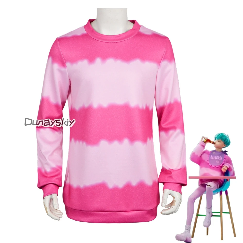 

Saja Boys Baby Anime Kpop Demon Hunters Rapper 코스프레 Cosplay Pink Long Sleeved Sweatshirt Uniform Wigs Halloween Party