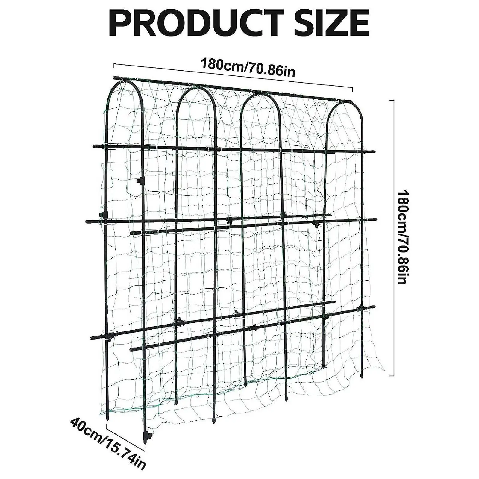 Garden Cucumber Trellis for Climbing Plants Outdoors for Raised Bed with Gardening Tools, Arch U Shape Netting Garden Trellis