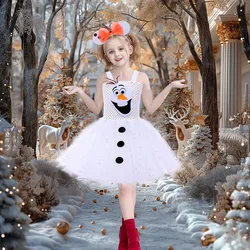 Disguise Toddler Girls Movie Snowman Costume for Baby Birthday Outfit Kids Halloween Costume for Girl Fancy Dress Up Tutu Dress