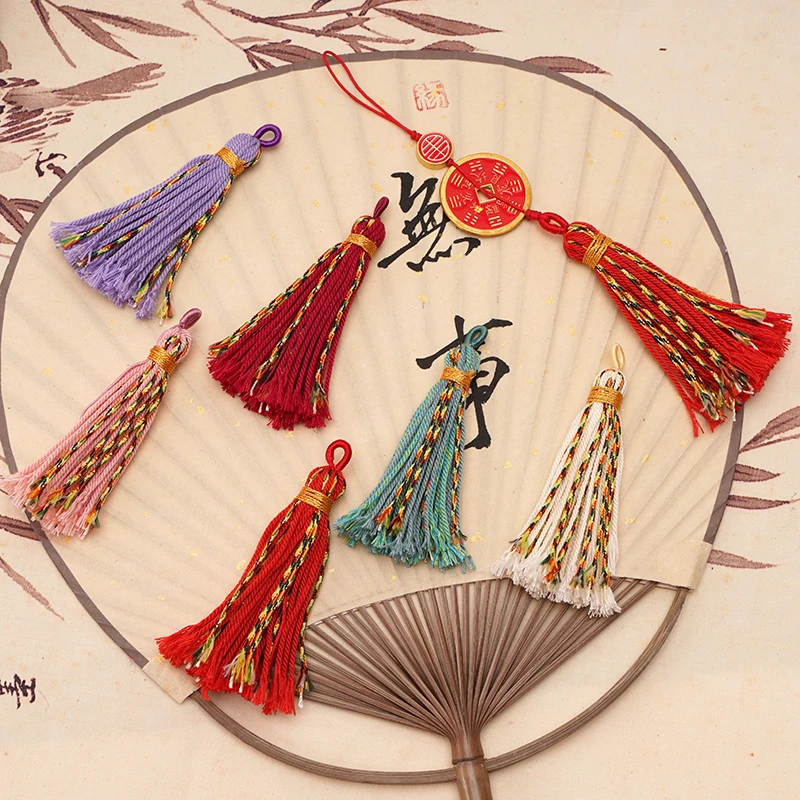 

1Pc 75mm Hand Twisted Cotton Thread Tassel DIY Bookmark Crafts Jewelry Making Supplies Curtain Pendant DIY Car Decoration