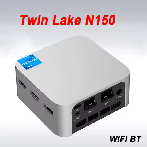 T8 Plus Intel Twin Lake N150 MINI PC LPDDR5 8GB/16GB 512GB SSD Windows 11 Pro WIFI5 BT4.2 3*HD 2*RJ45 Lan Pocket Gaming Computer
