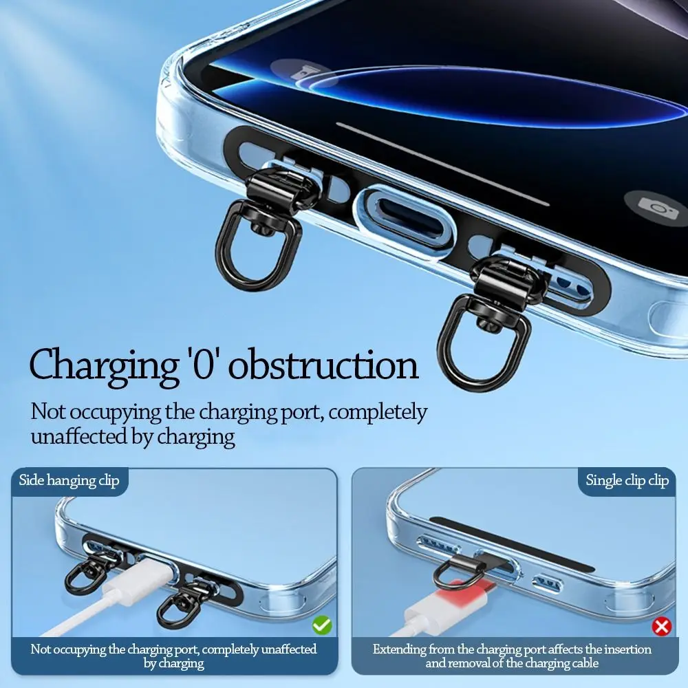 

Can Rotate 360 ° Phone Lanyard Tab Double Buckle Gasket Stainless Steel Phone Lanyard Clip Patch Snap Strap Anti-lost
